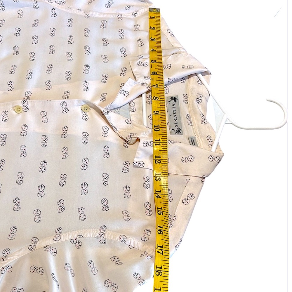 🔥SOLD🔥NOT FOR SALEAll Saints Peach Snakeyes Camp Shirt HTF Slim Fit Short Sleeve - Picture 12 of 12